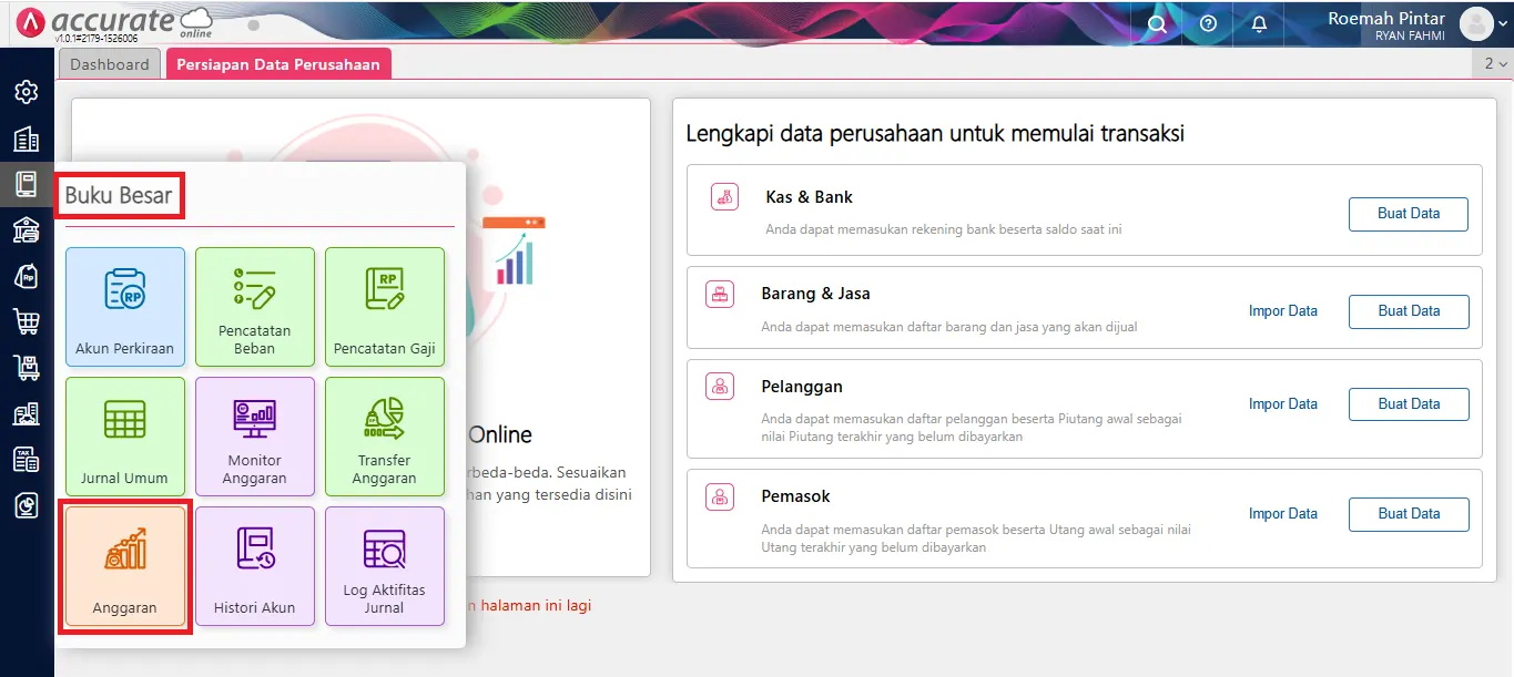cara membuat dan menghapus anggaran